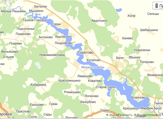 Карта Яузское Водохранилище